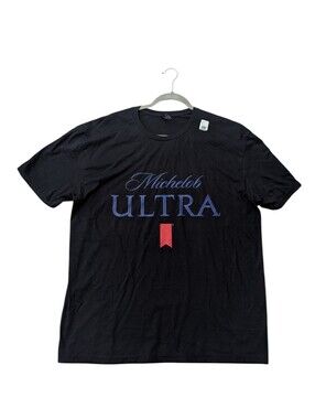 Michelob Ultra Mens T-Shirt Size XL Black Graphic Cotton Soft Style